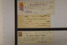 3-1800'S CANCELLED CHECKS: 1868 HAGERSTOWN BANK,