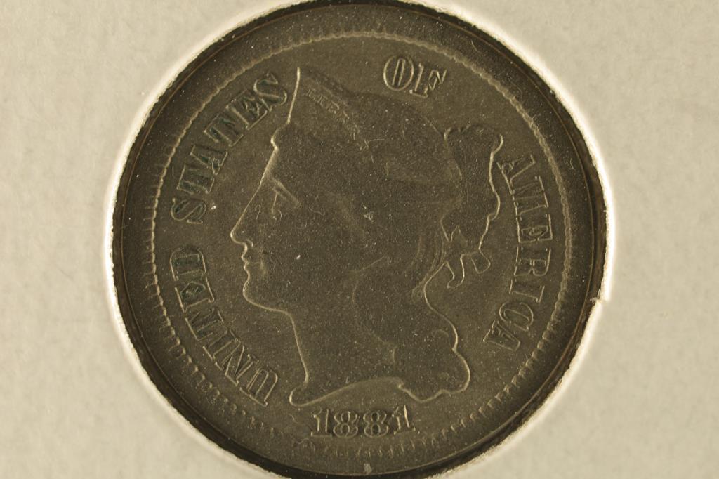 1881 US THREE CENT "NICKEL"