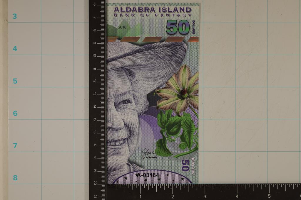 2018 ALDABRA ISLAND BANK OF FANTASY 50 DOLLAR