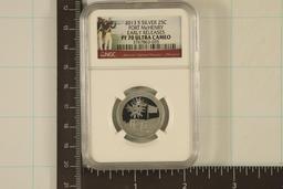 2013-S SILVER FORT MCHENRY QUARTER NGC PF70