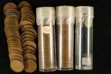 3 SOLID DATE ROLLS OF LINCOLN WHEAT CENTS: 1944,
