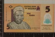 2019 BANK OF NIGERIA 5 NAIRIA CRISP UNC POLYMER