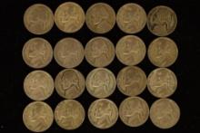 20 ASSORTED 35% SILVER JEFFERSON WAR NICKELS: