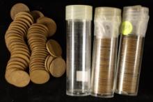 3-50 CENT SOLID DATE ROLLS OF LINCOLN WHEAT CENTS: