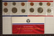 1987 US MINT SET (UNC) P/D (WITH ENVELOPE)