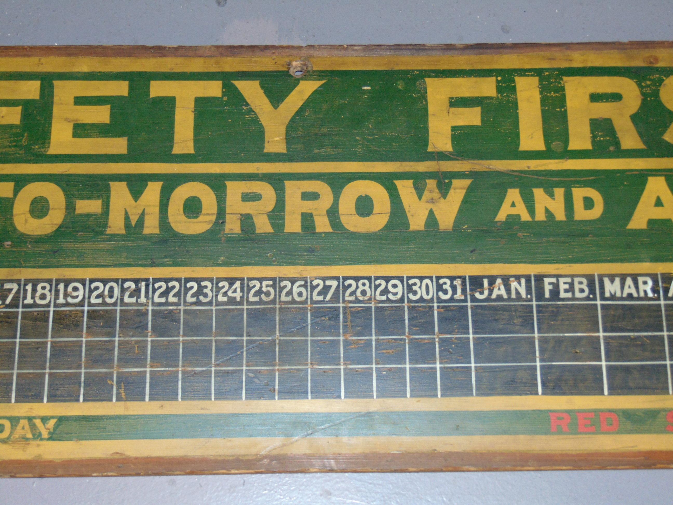 1920/30's Wooden Factory Safety Sign
