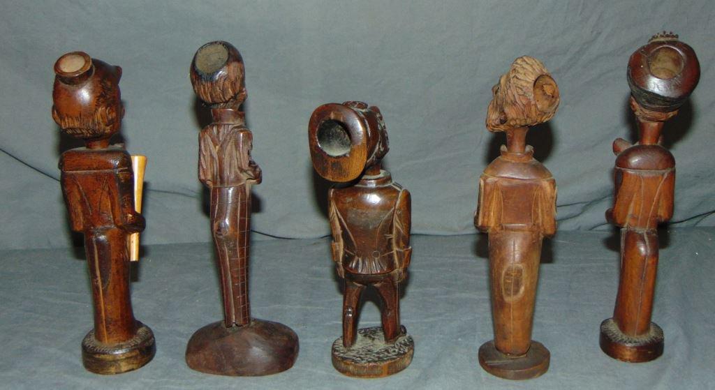 Lot of Hand Carved Figural Pipes