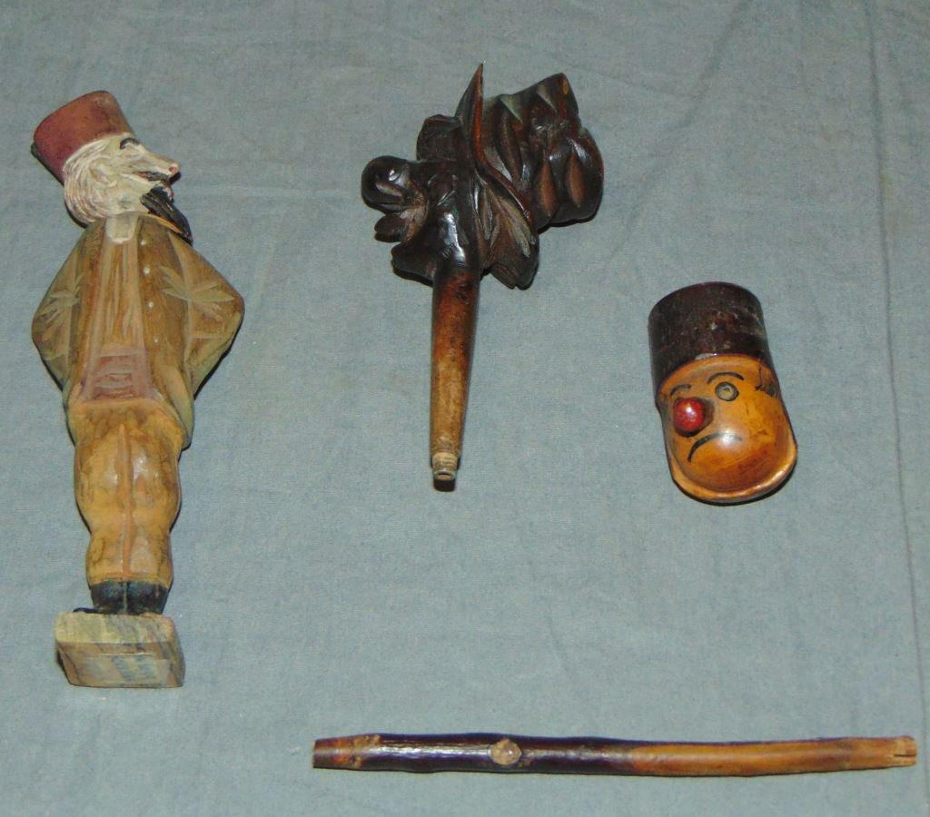 Lot of Hand Carved Figural Pipes