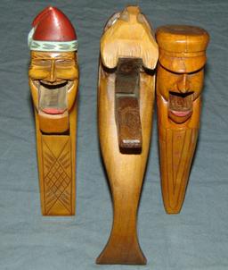 (4) Wood Carved Figural Nutcrackers