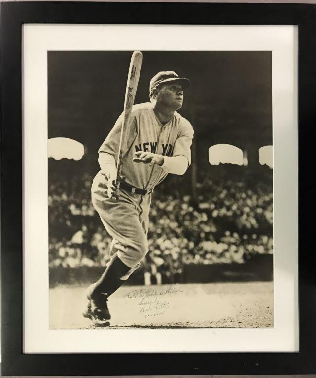 Spectacular Signed and Inscribed Babe Ruth Photo.