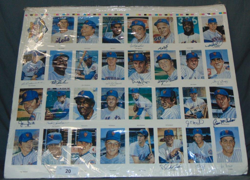 Multi Signed 1969 Mets 25th Anniversary Poster