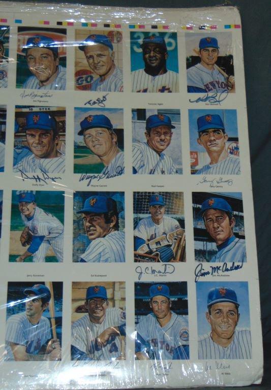 Multi Signed 1969 Mets 25th Anniversary Poster