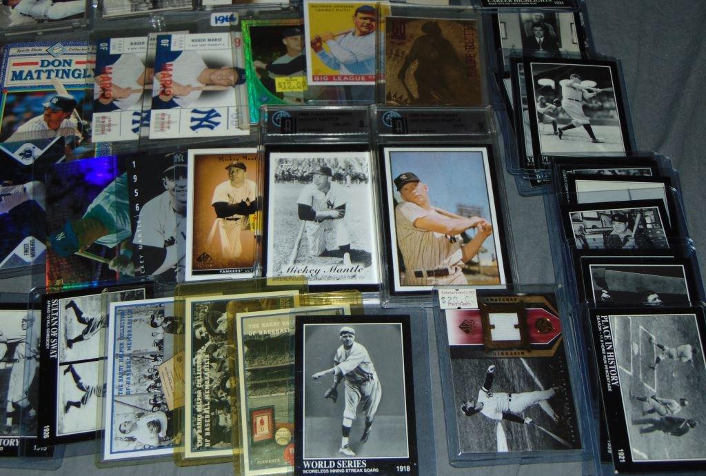 Yankees Star Card Lot, Ruth, Mantle, DiMaggio