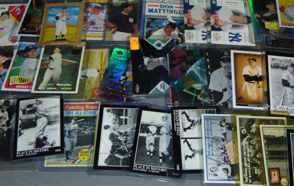 Yankees Star Card Lot, Ruth, Mantle, DiMaggio