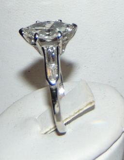 Vintage Platinum  Marquise Cut Diamond.