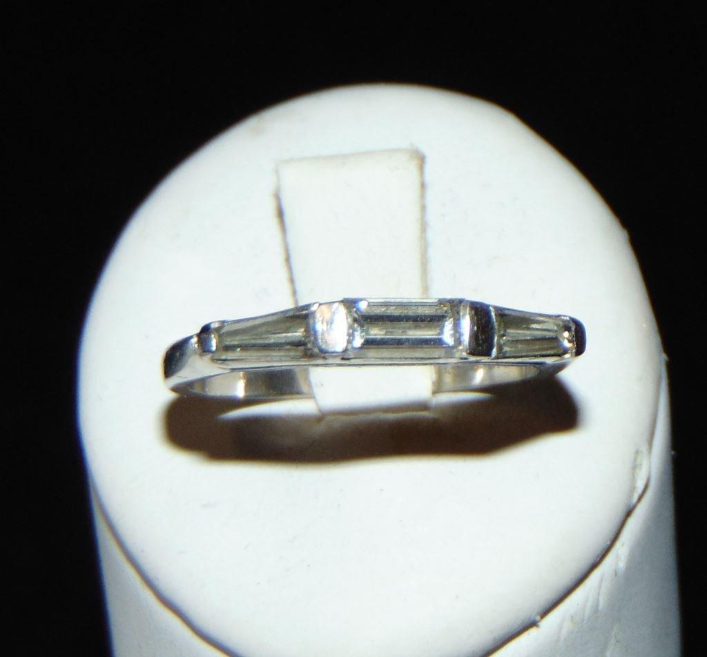 Vintage Platinum Baguette Diamond Wedding Band.