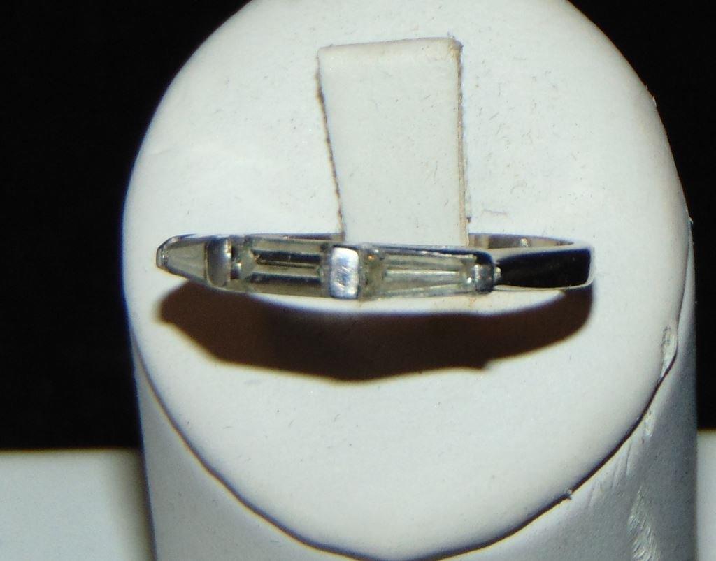 Vintage Platinum Baguette Diamond Wedding Band.