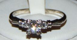 14 Kt White Gold Vintage Engagement Ring.