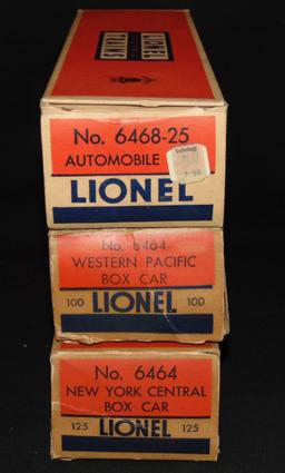 3 Boxed Lionel Boxcars