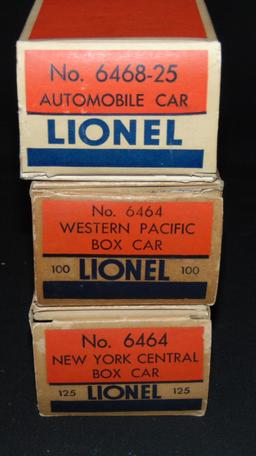 3 Boxed Lionel Boxcars