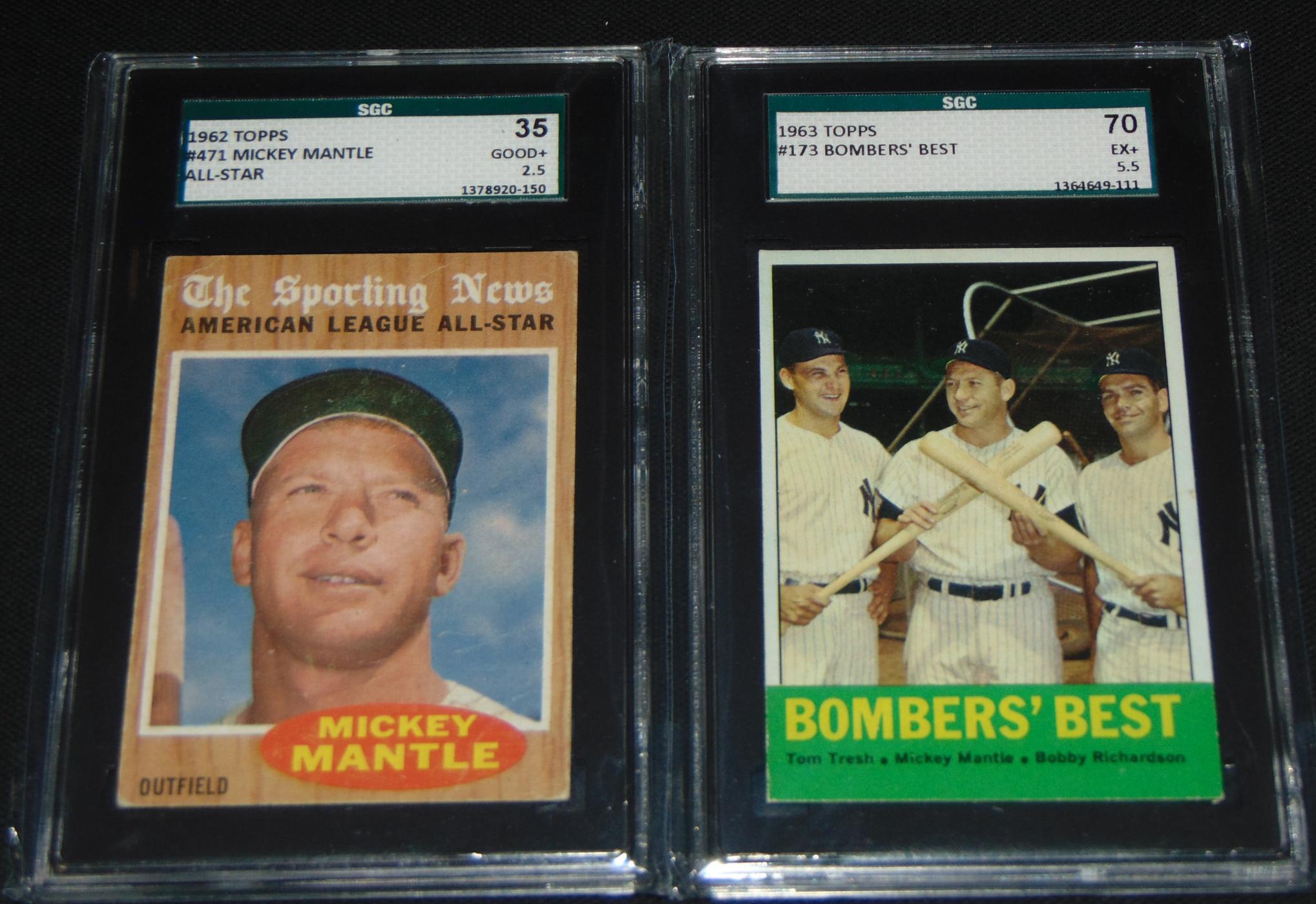 Mickey Mantle Graded Card Lot.