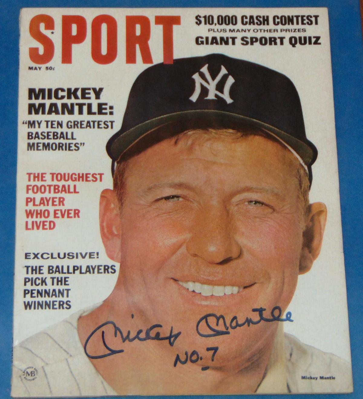 Mickey Mantle Signed Sport Magazine.