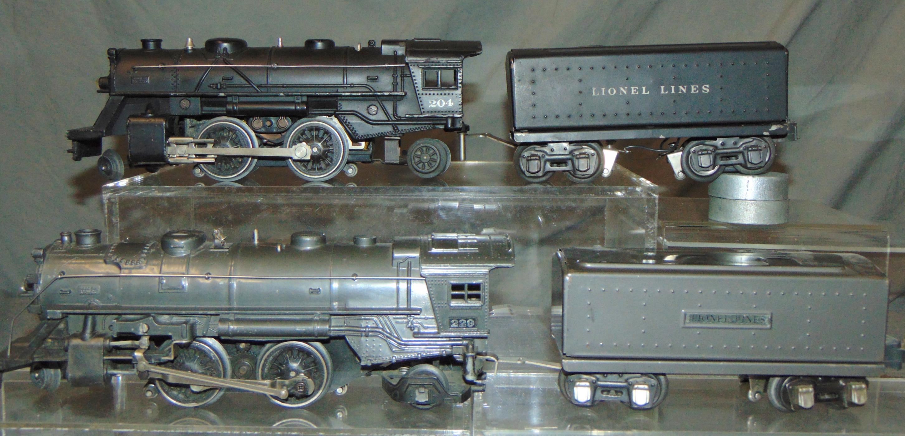 Nice Lionel 229 And 204 Steam Locomotives