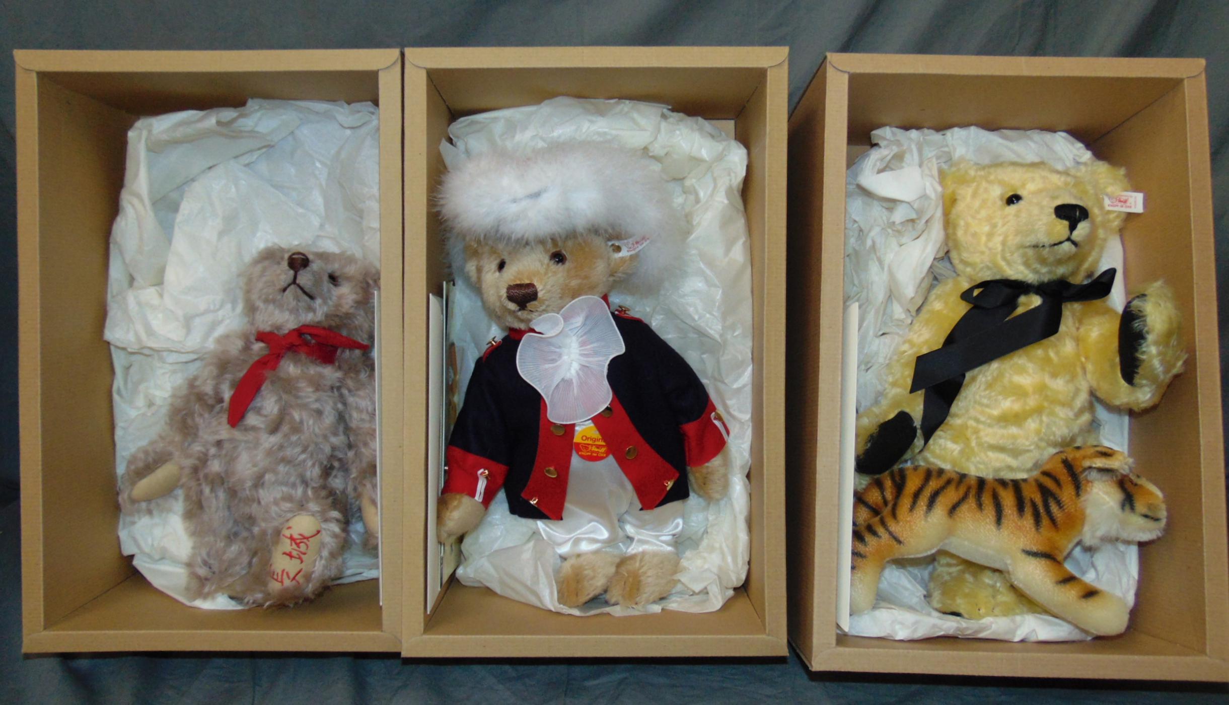 (3) Boxed Limited Edition Steiff Bears