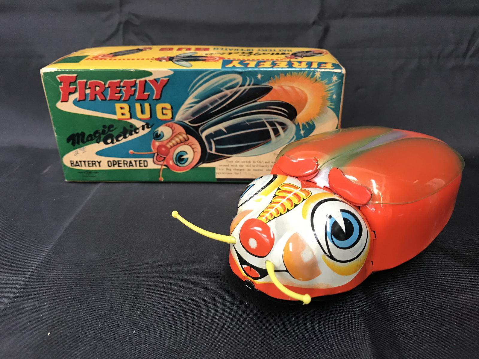 Boxed Battery Op Tin Firefly Bug, Japan