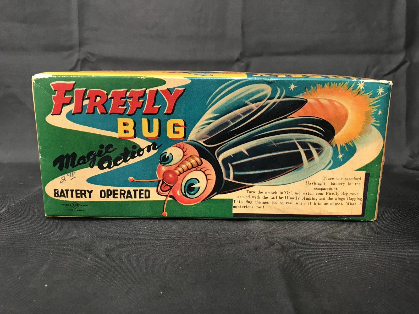 Boxed Battery Op Tin Firefly Bug, Japan