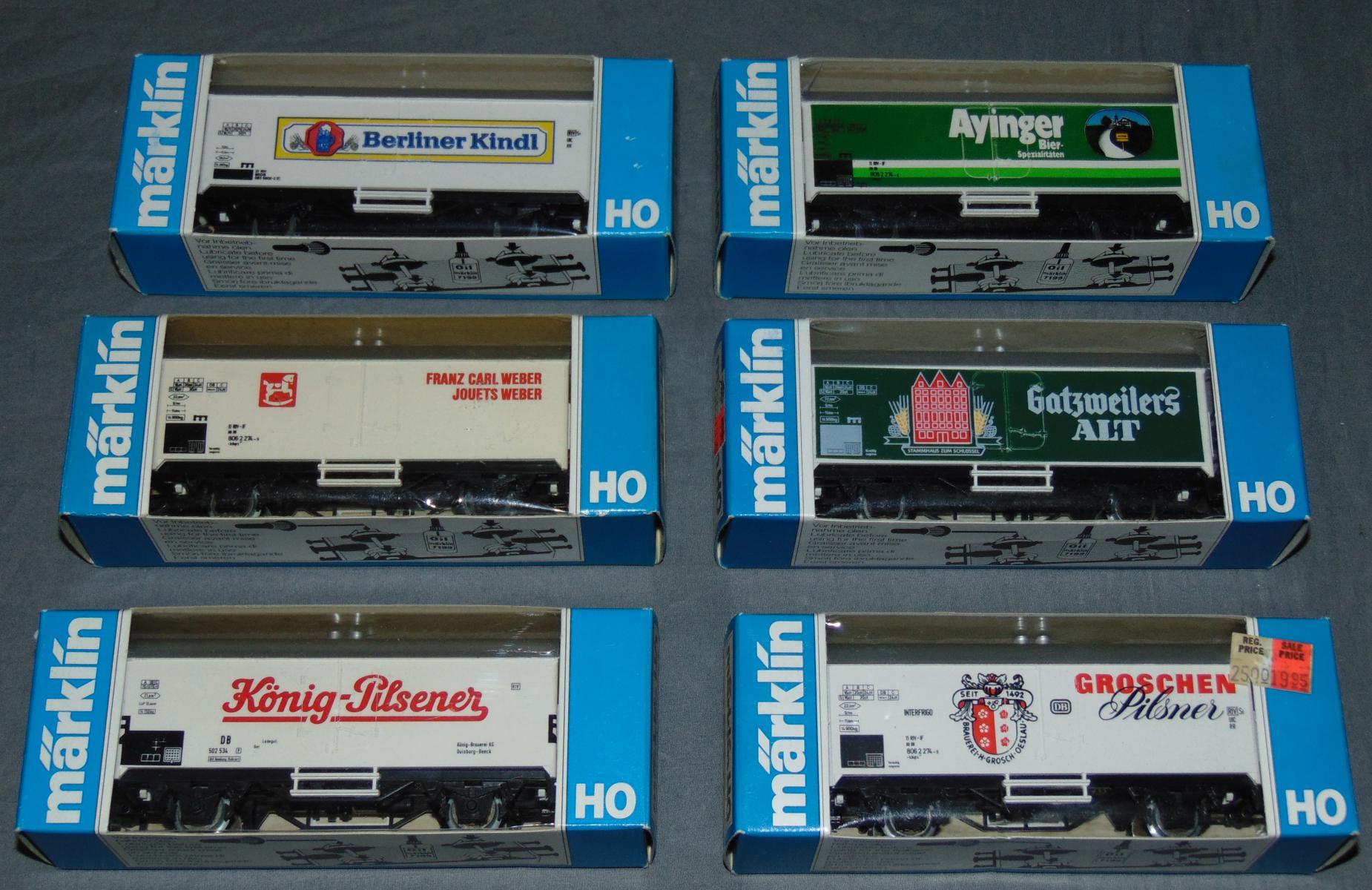 18 Boxed Marklin HO Beer Reefers