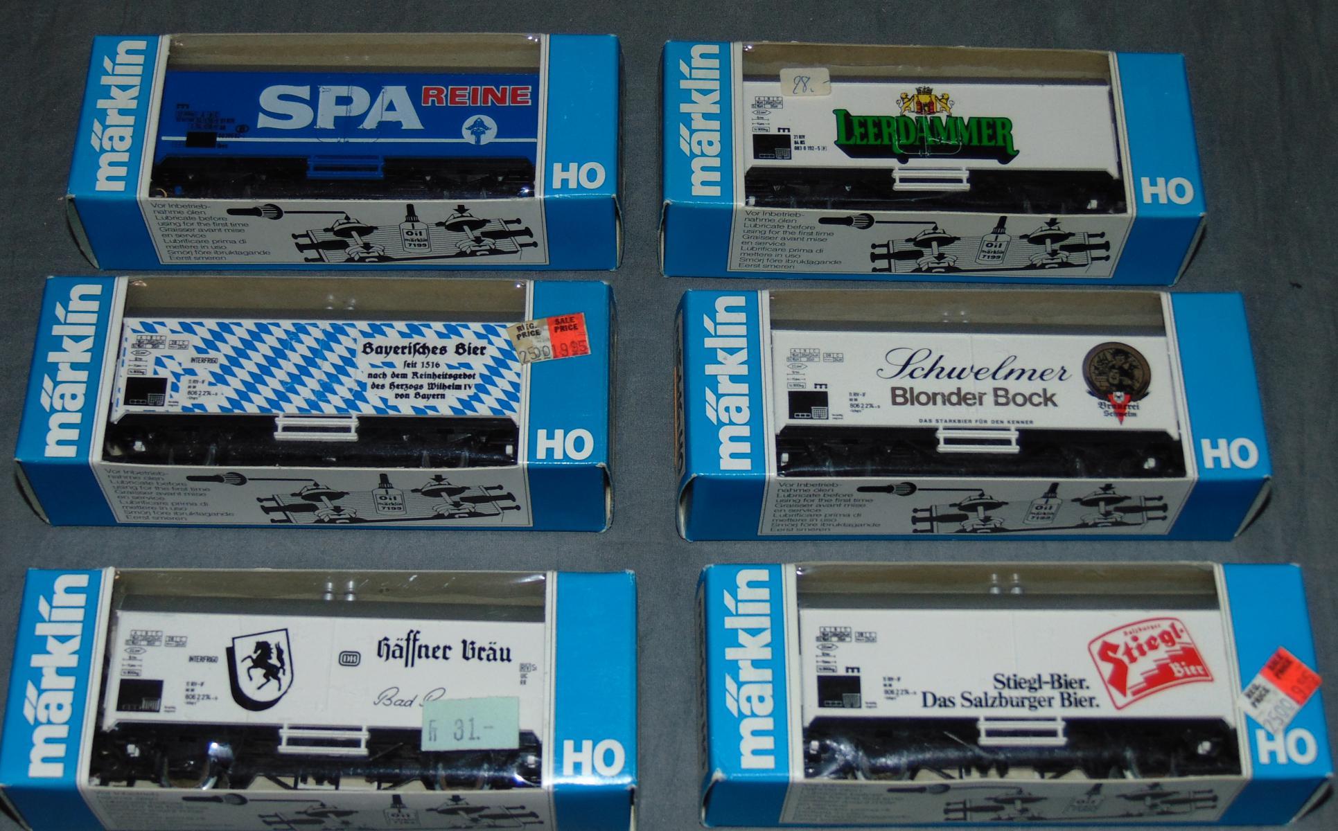 18 Boxed Marklin HO Beer Reefers