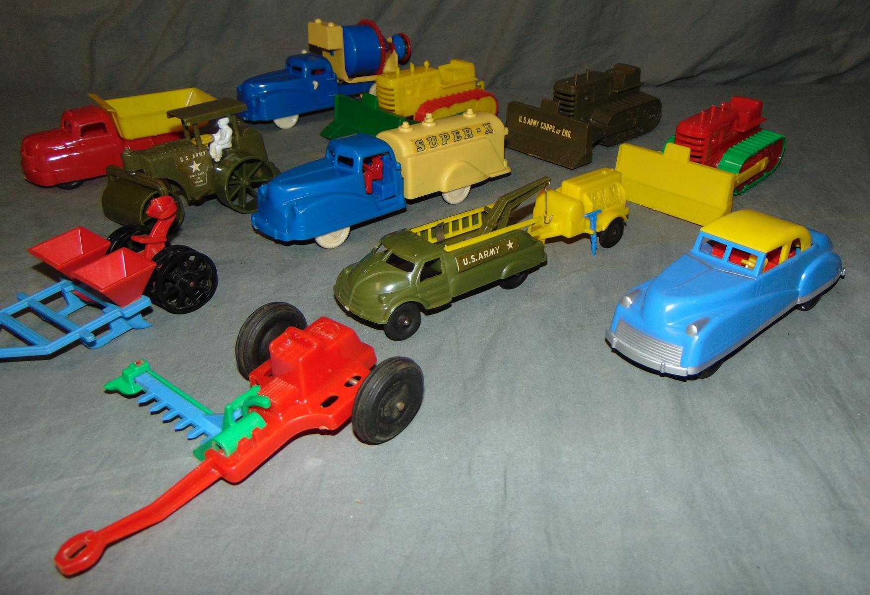 10 Vintage Hard Plastic Vehicles