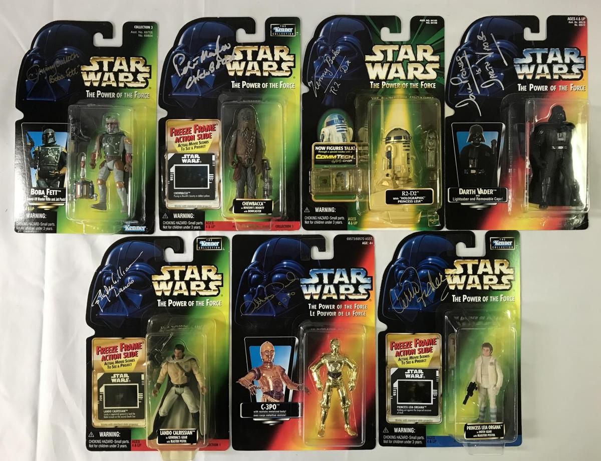 (7) Autographed Star Wars POTF Action Figures