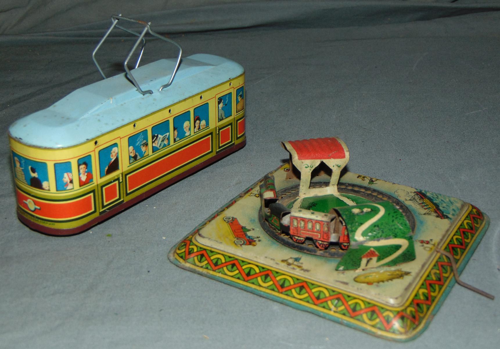 5 Tin Train Toys