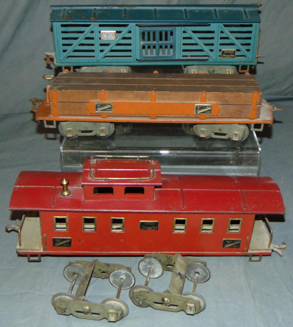 3 American Flyer ST GA Freight Cars