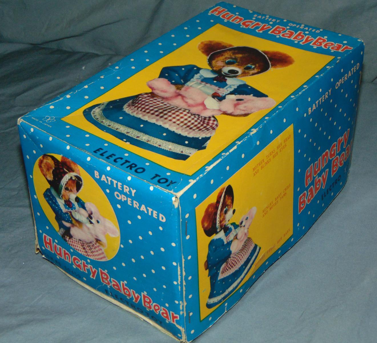 Battery Operated Hungry Baby Bear Boxed.