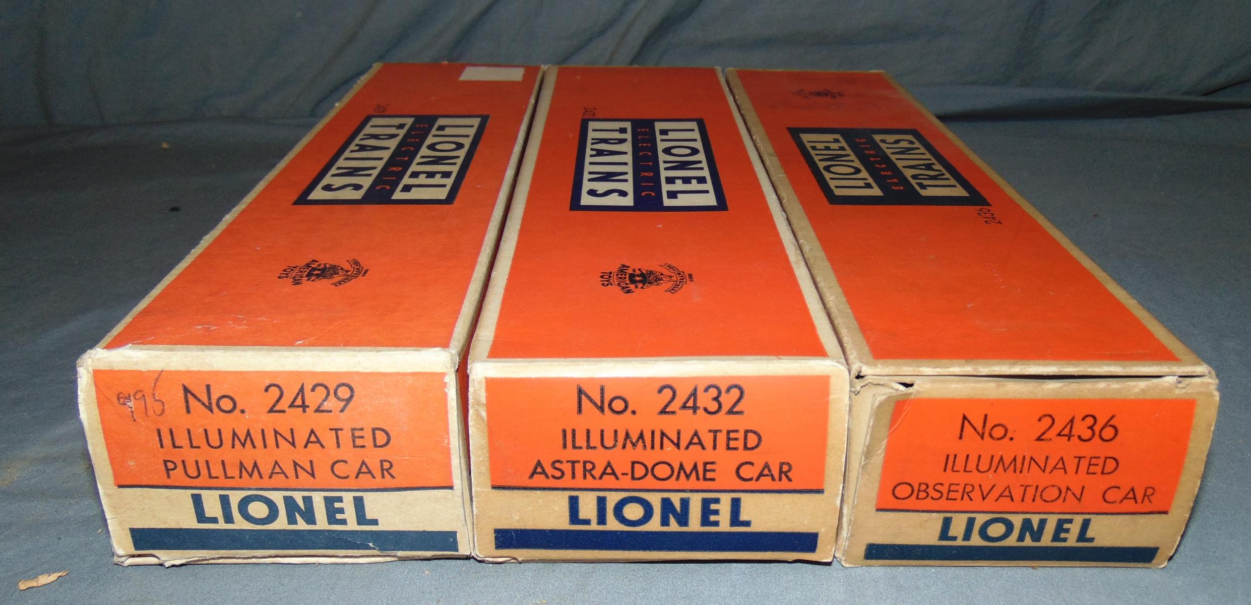 3 Clean Lionel Passenger Cars