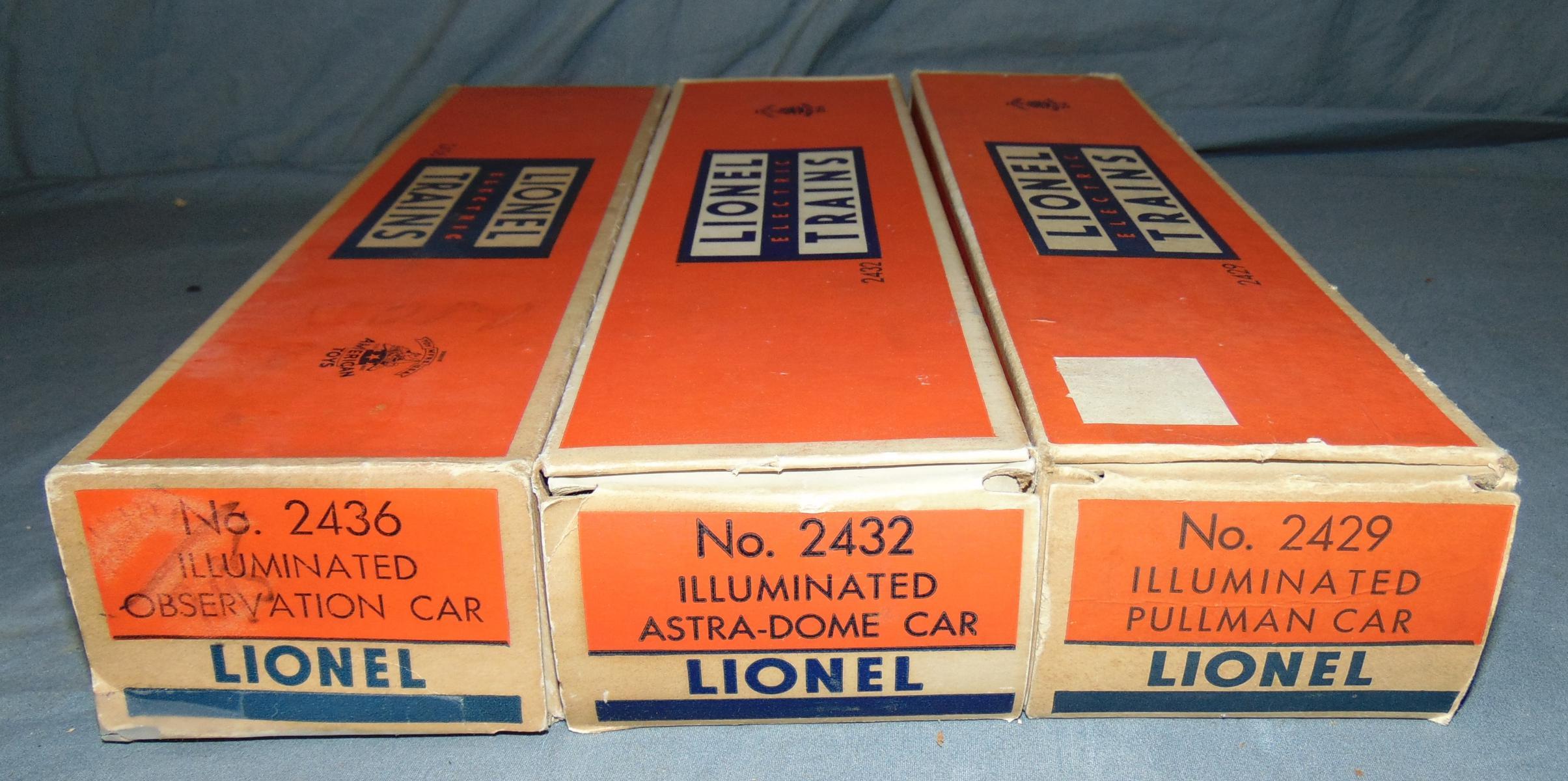 3 Clean Lionel Passenger Cars