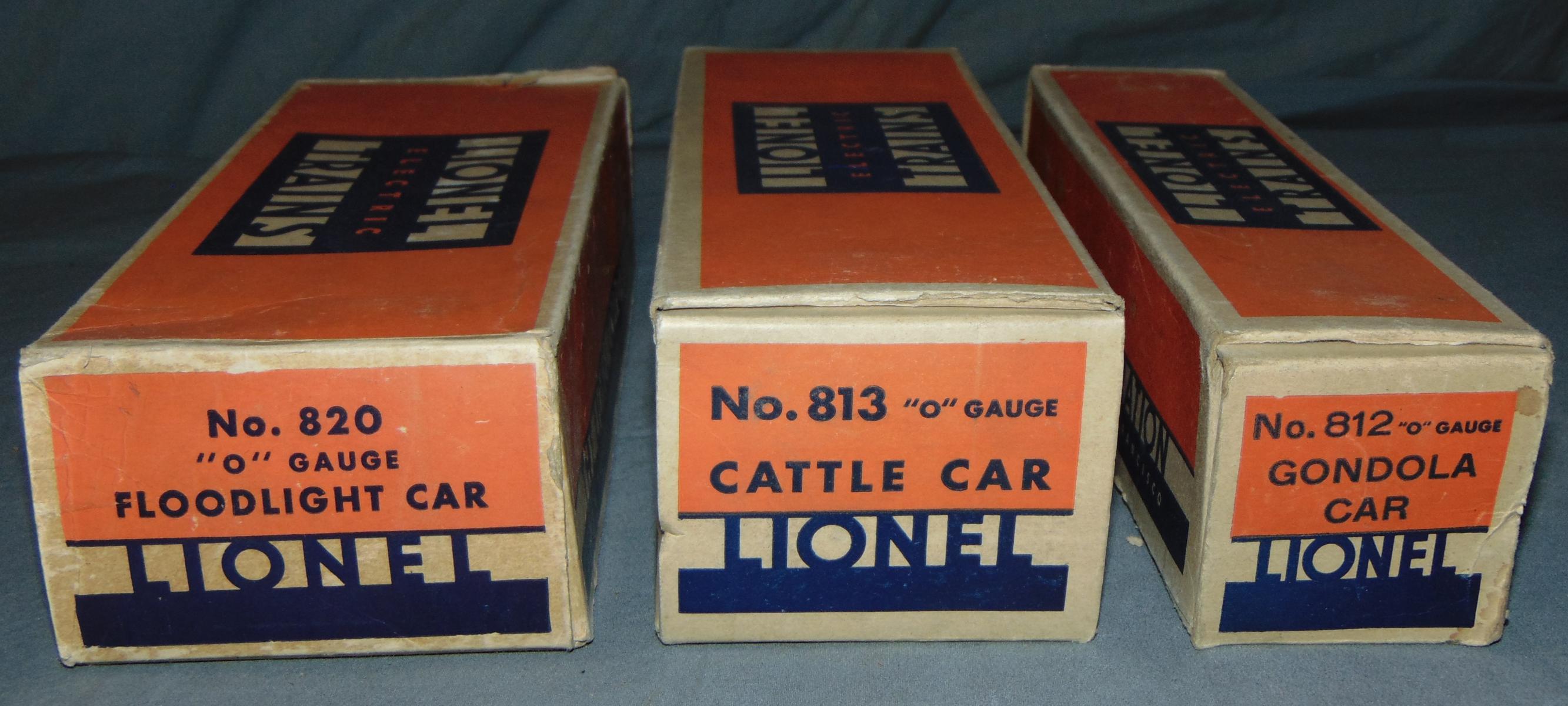 9 EMPTY Late Lionel 800 Series Car Boxes