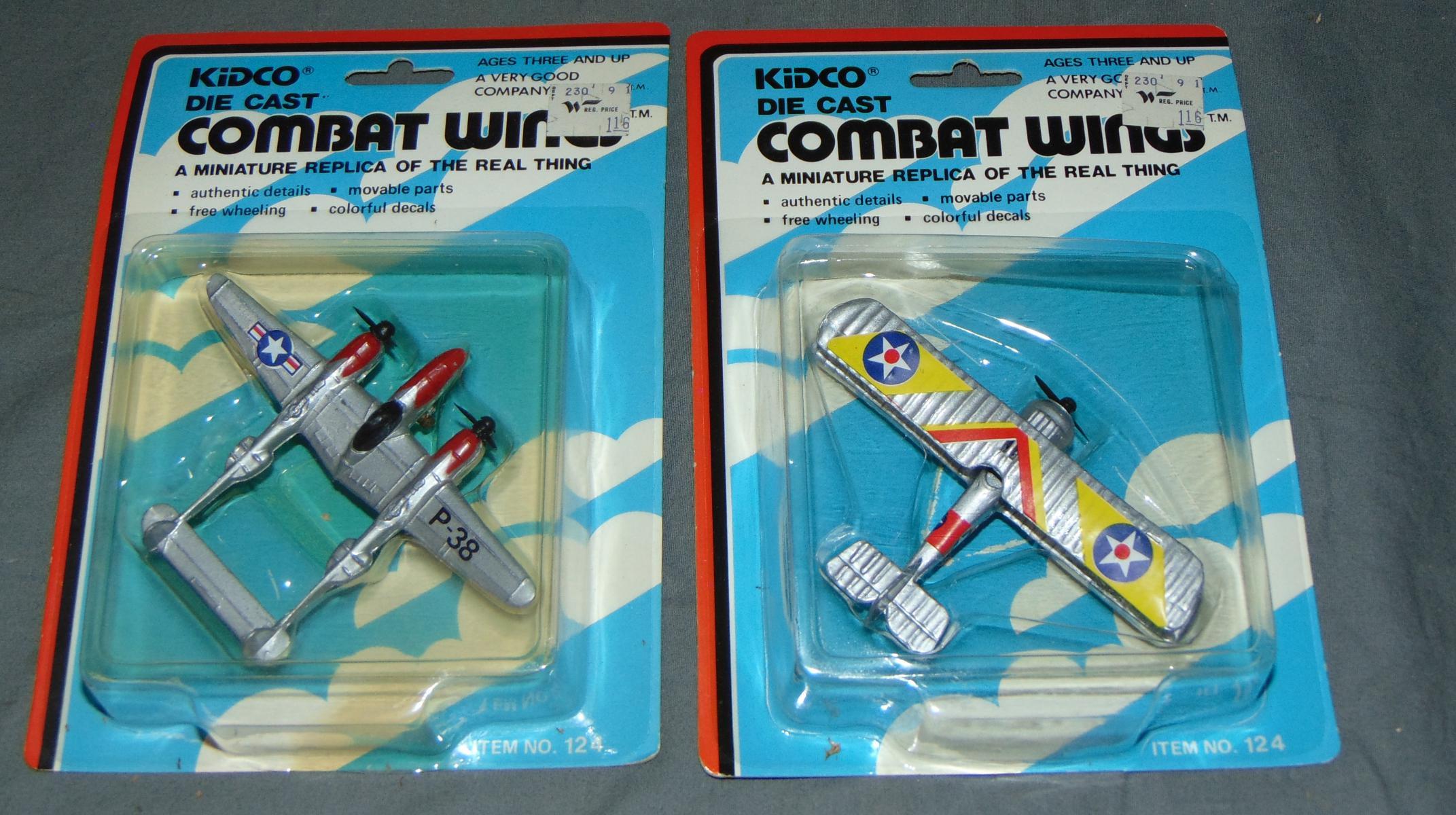 10 Mint on Card Mini Diecast Toy Airplanes