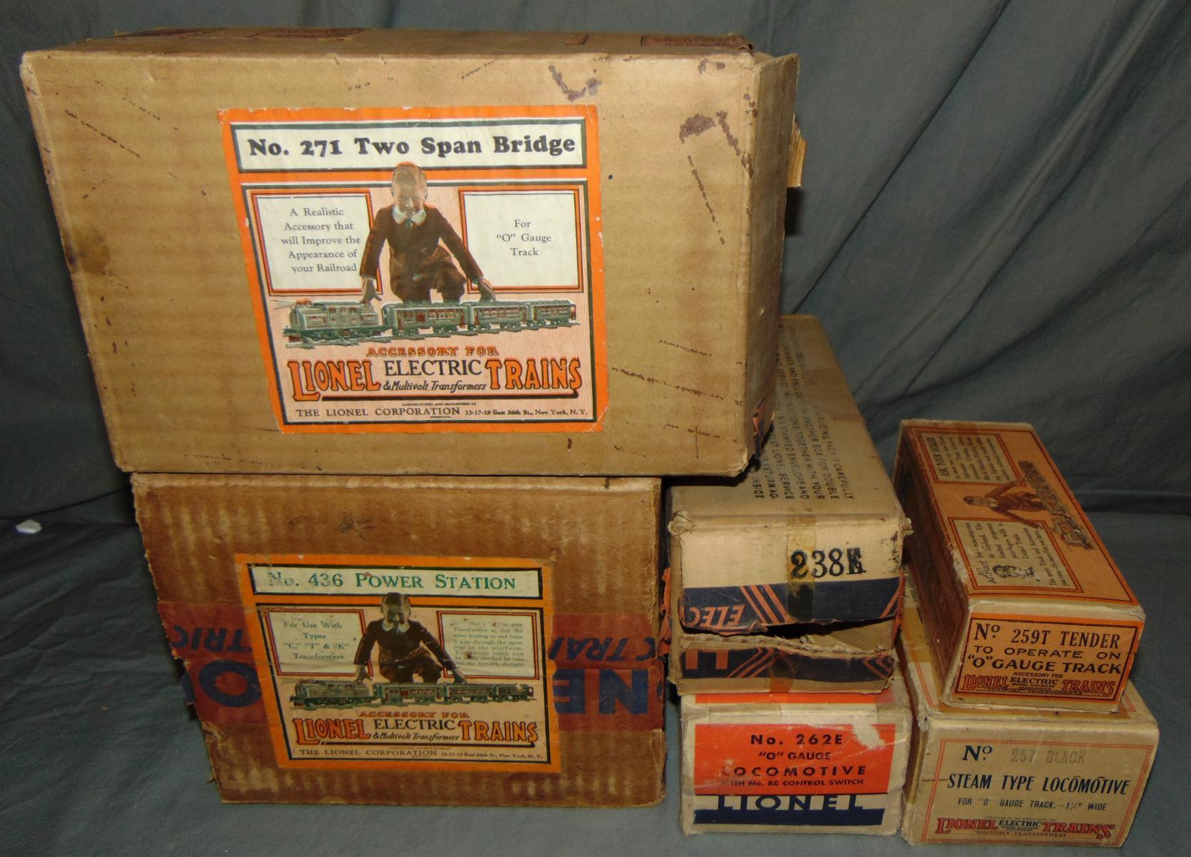 6 EMPTY Lionel O Ga Boxes