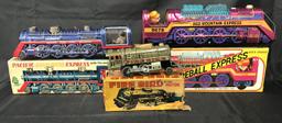 Lot of Three Battery Operated Locomotives Boxed.