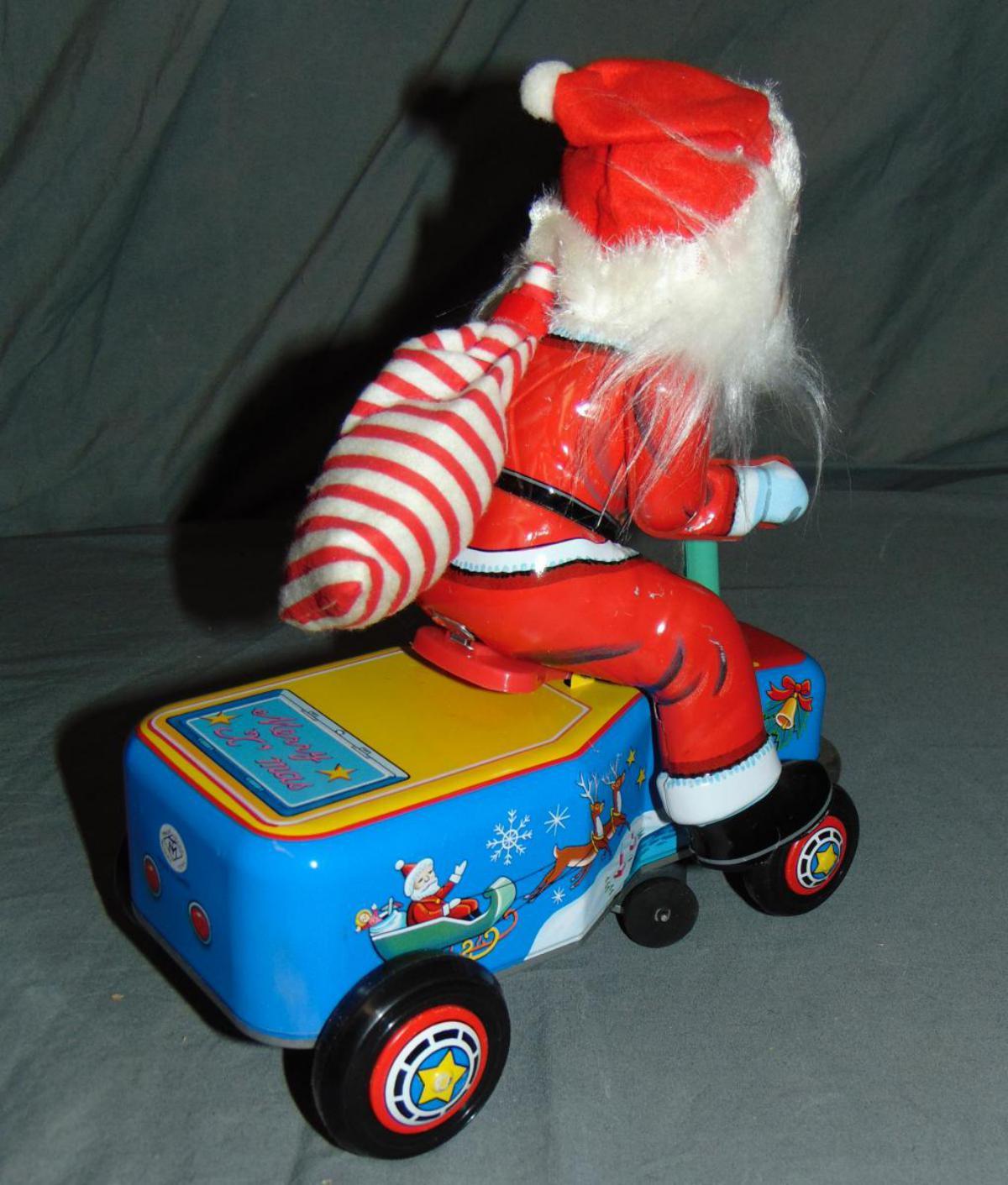 Boxed Battery Operated Santa on Hand Car