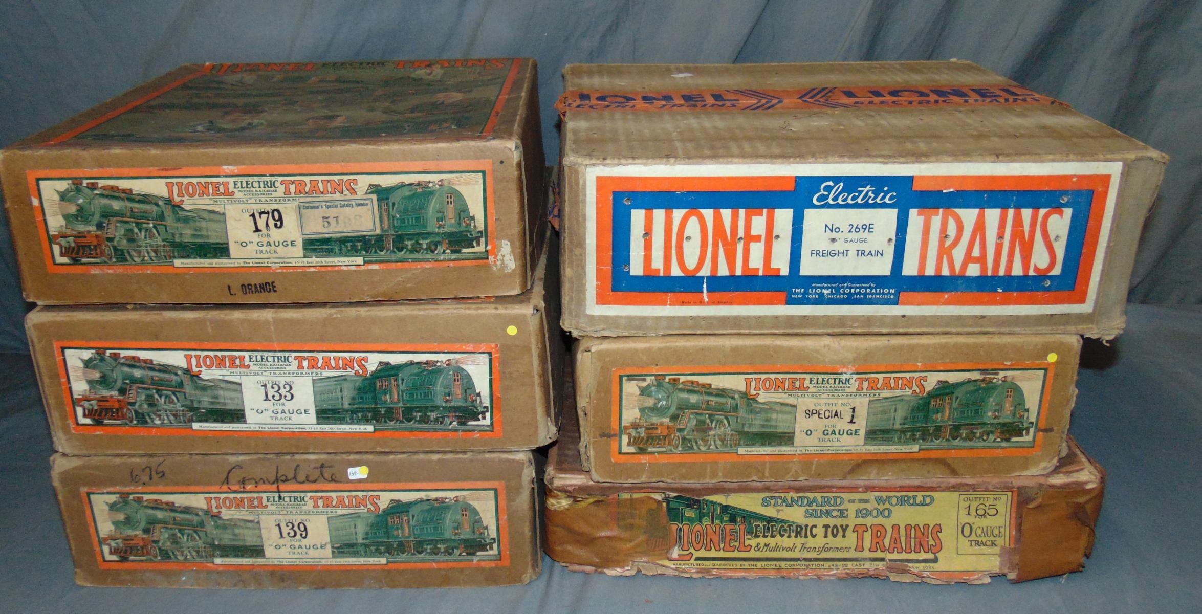 6 EMPTY Lionel Set Boxes