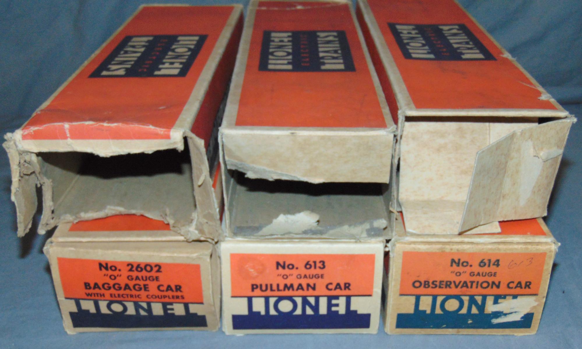 6 EMPTY Lionel Passenger Car Boxes