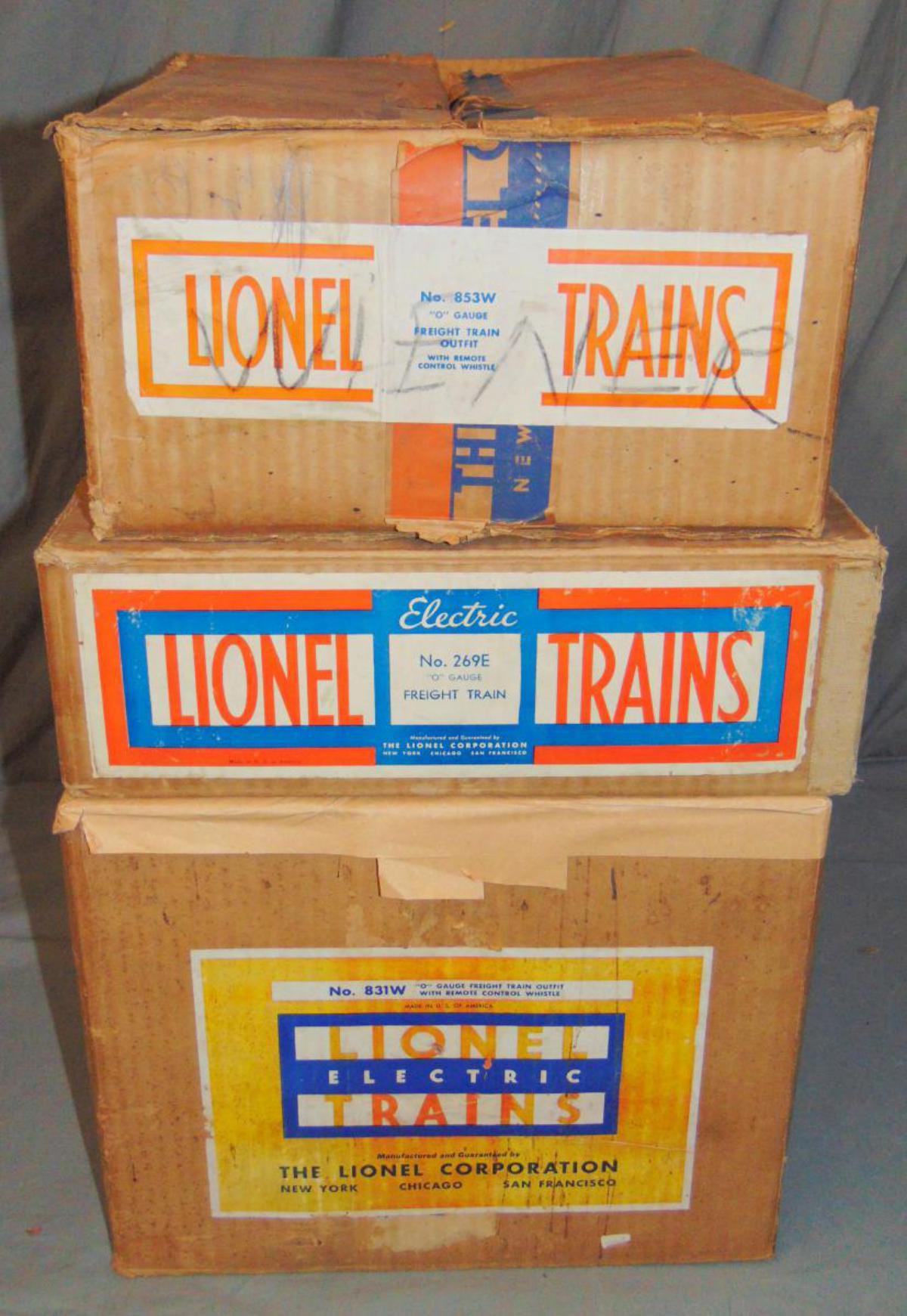 3 EMPTY Lionel Set Boxes