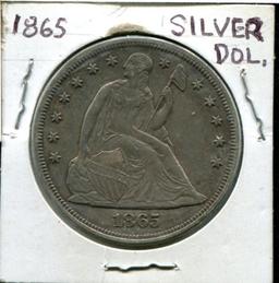 U.S. Silver Dollar. 1865.