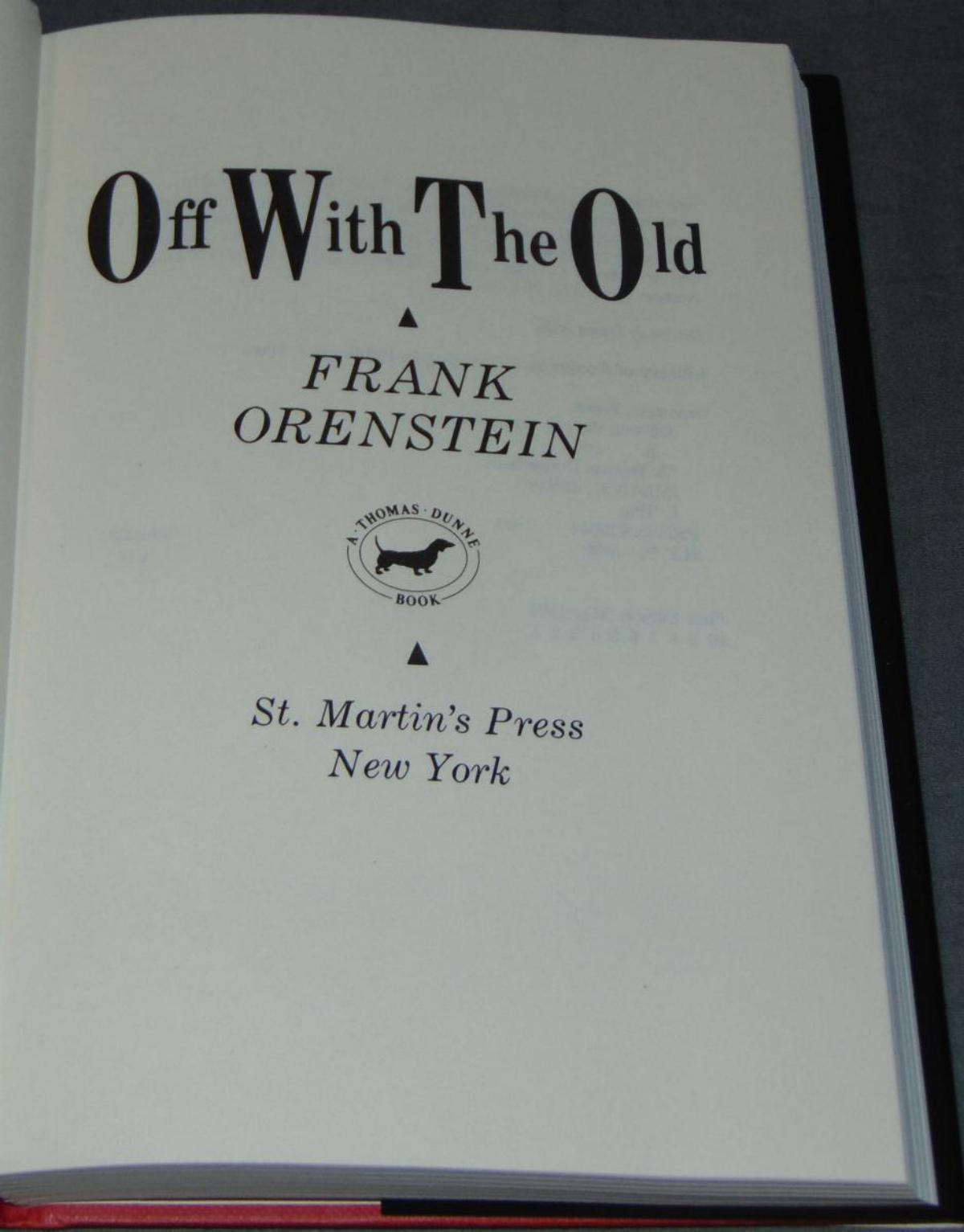 Frank Orenstein. Lot of First Editions.