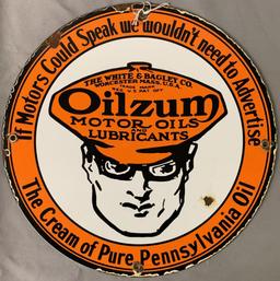 Oilzum Motor Oils Porcelain Advertising Sign